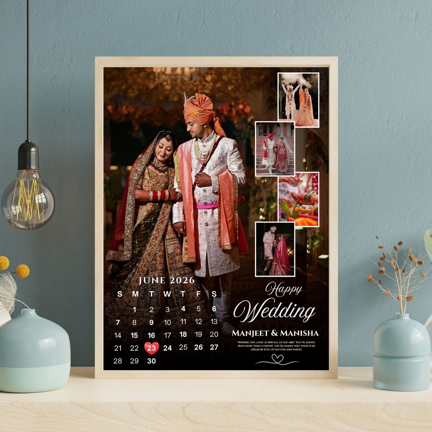 Happy Anniversary Calendar Special Customize Photo Frame