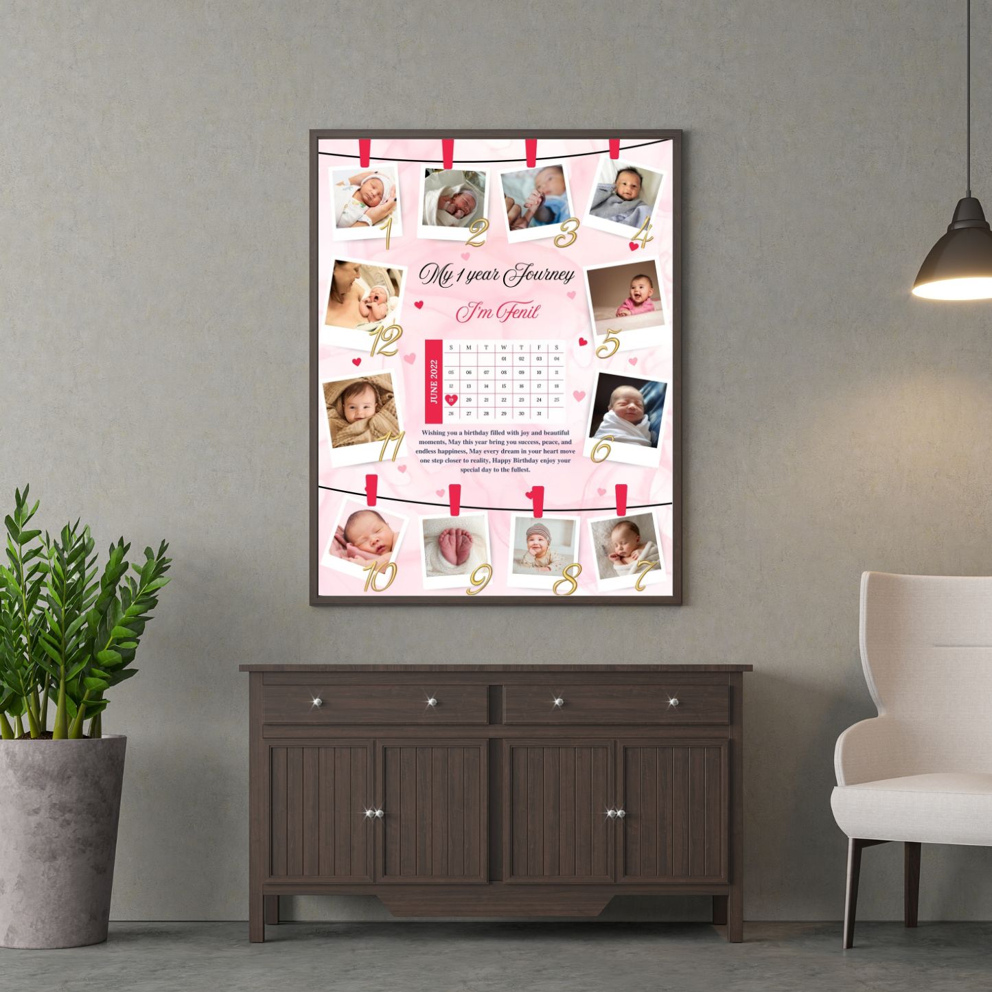 Personalized 12 Months Complete Baby Photo Frame