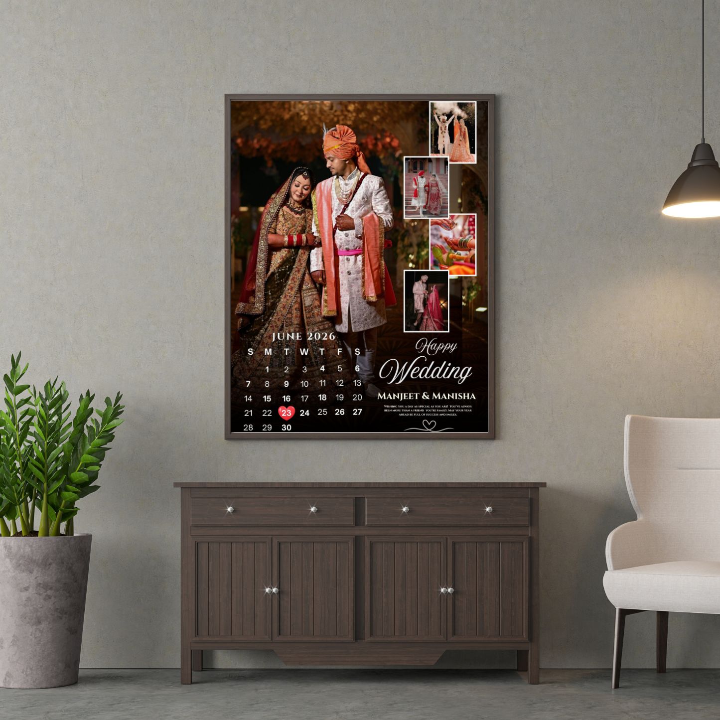 Happy Anniversary Calendar Special Customize Photo Frame