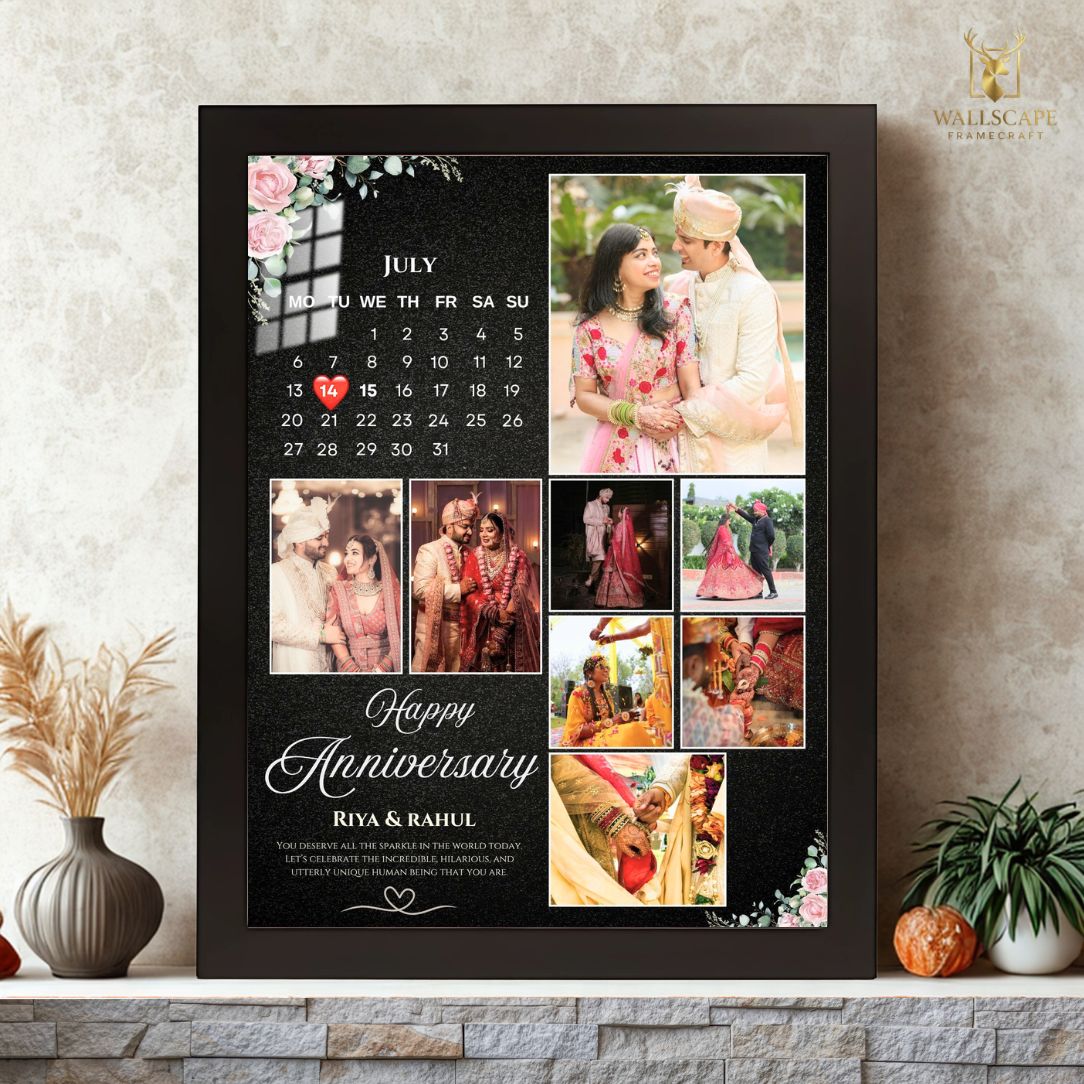 Personalized Happy Anniversary Calendar Photo Frame