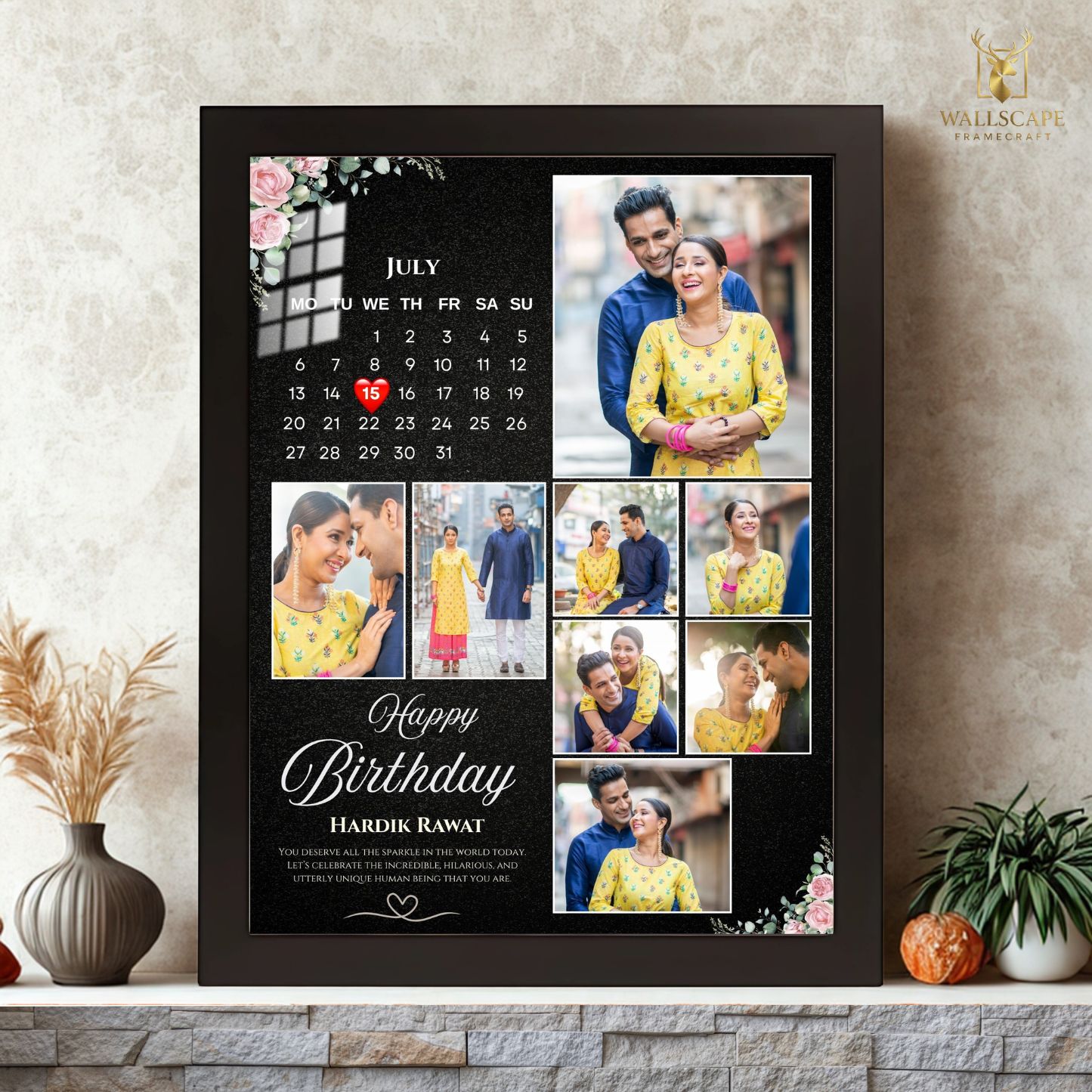 Personalized Happy Birthday Calendar Photo Frame