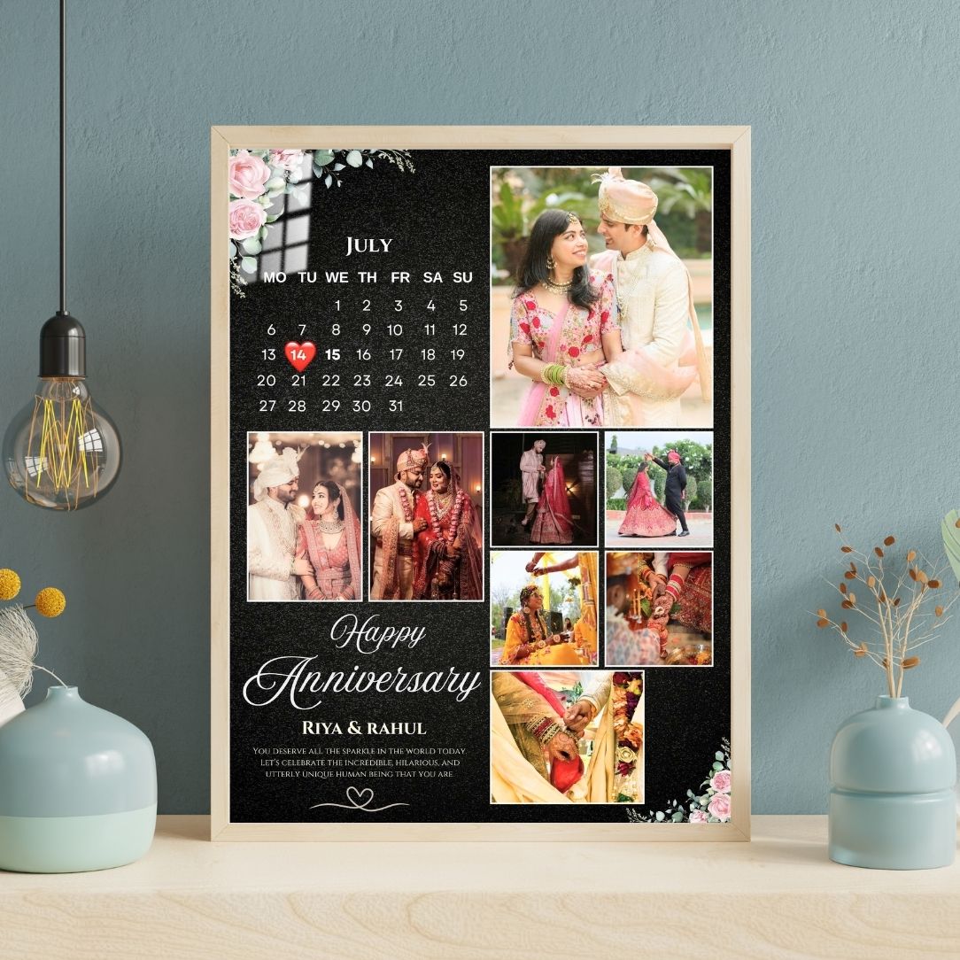 Personalized Happy Anniversary Calendar Photo Frame
