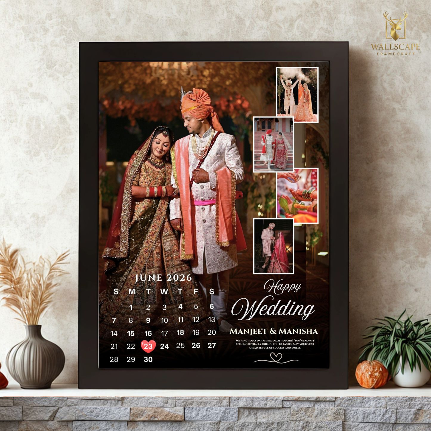 Happy Anniversary Calendar Special Customize Photo Frame