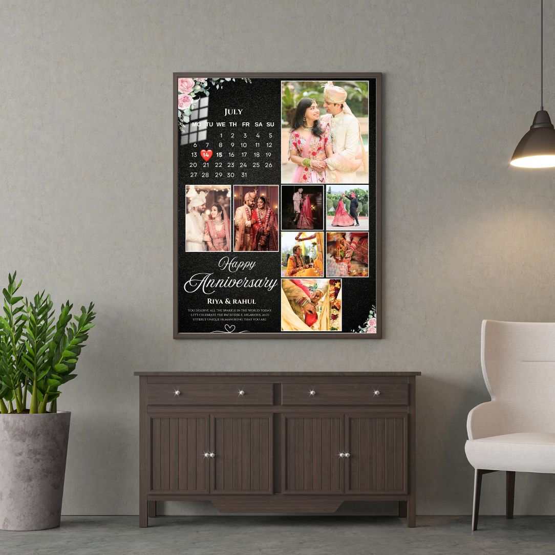 Personalized Happy Anniversary Calendar Photo Frame