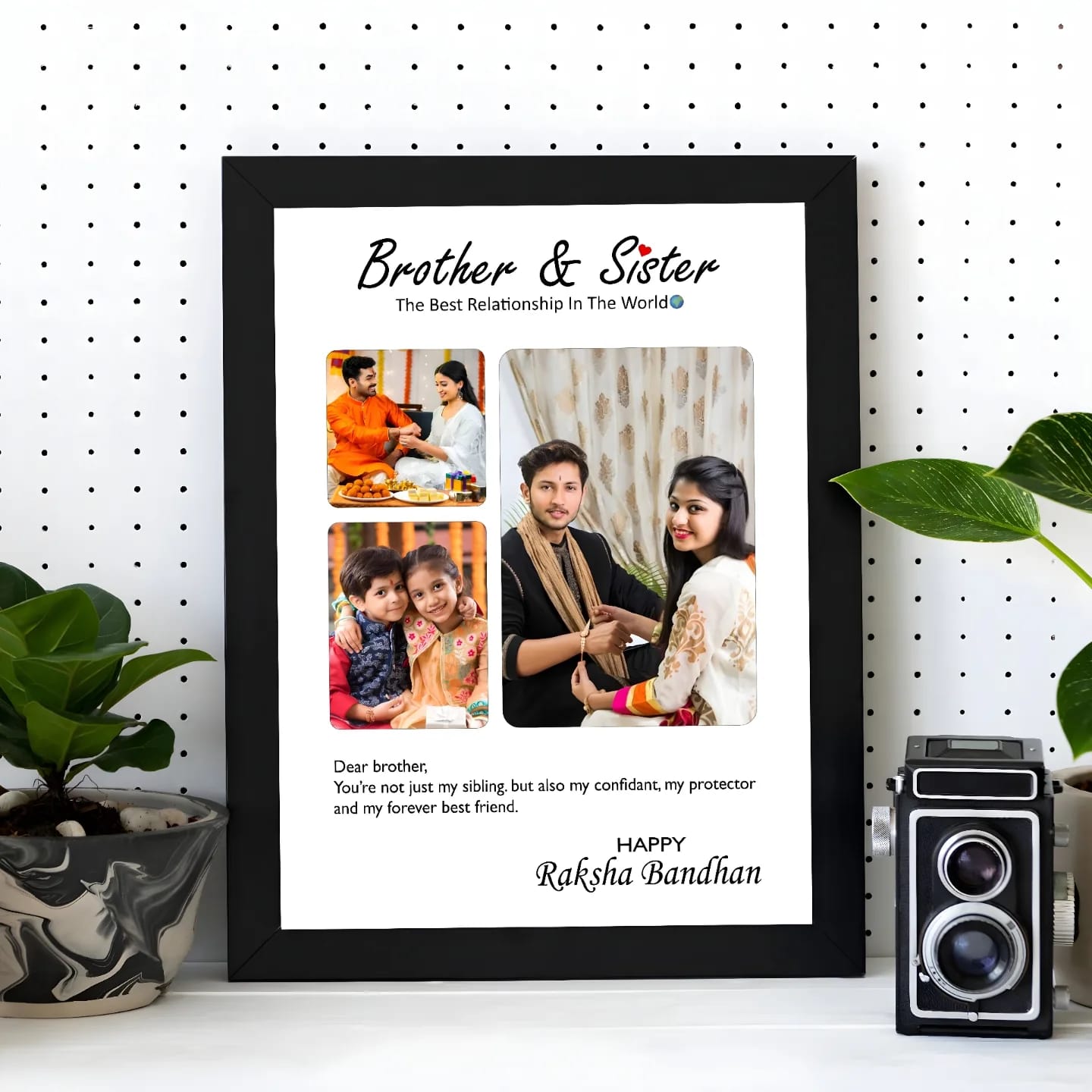 Best Brother & Sister Personalized  Photo Frame for Rakhi Gift