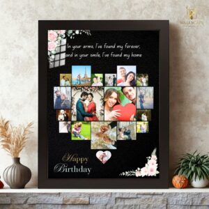 Happy Birthday Heart Shape Customize Photo Frame