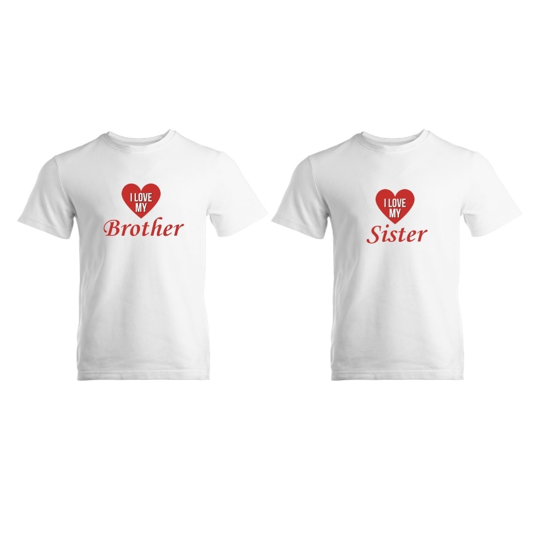 I Love My Brother & Sister T-Shirt Set of 2