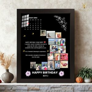 Birthday Photo Collage Frame with Custom Calendar