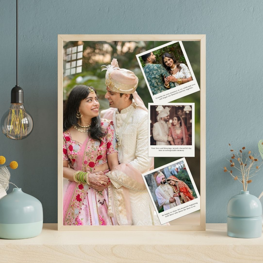 Personalized Wedding Polaroid Collage Frame