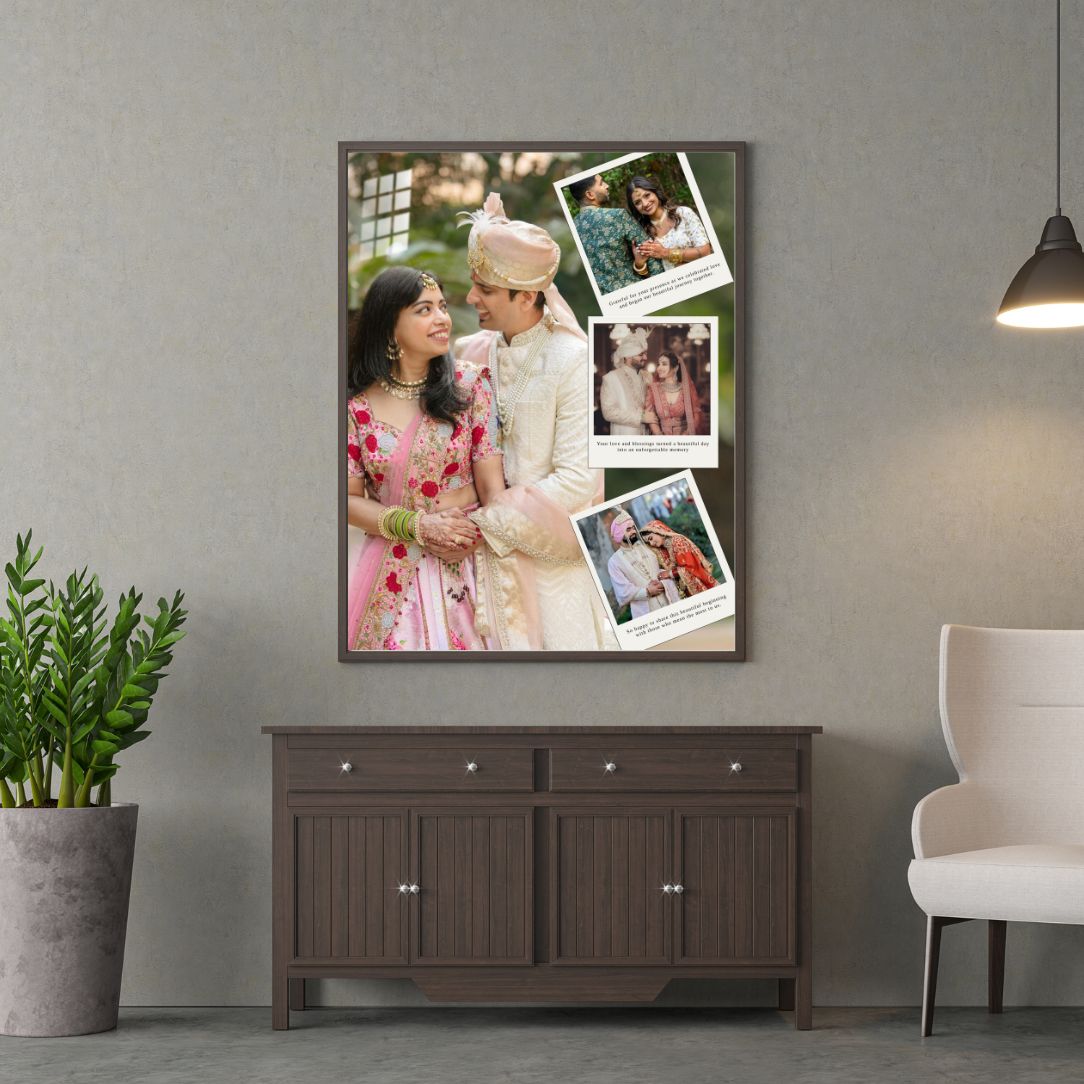 Personalized Wedding Polaroid Collage Frame