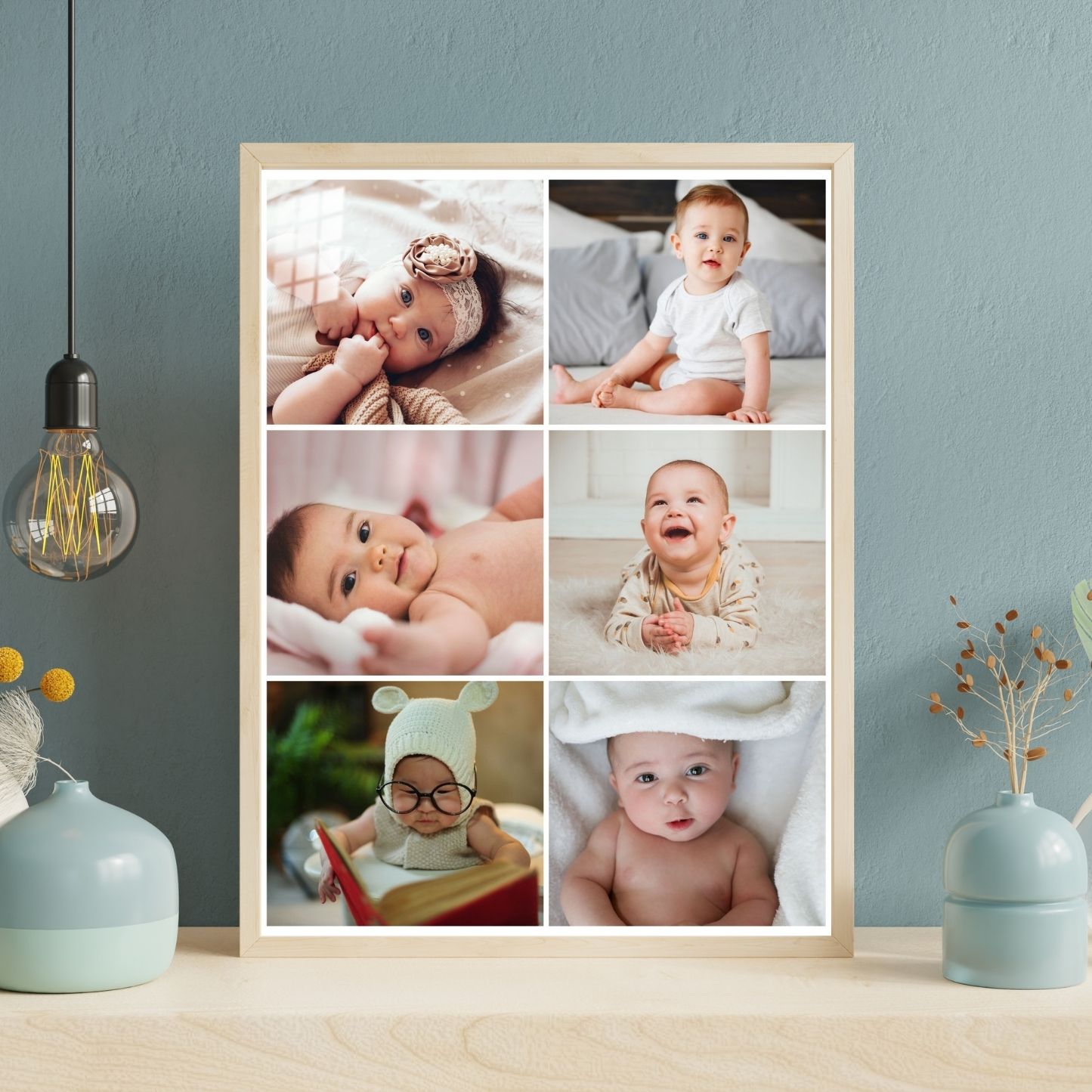Premium Personalized 6-Photo Baby Collage Frame