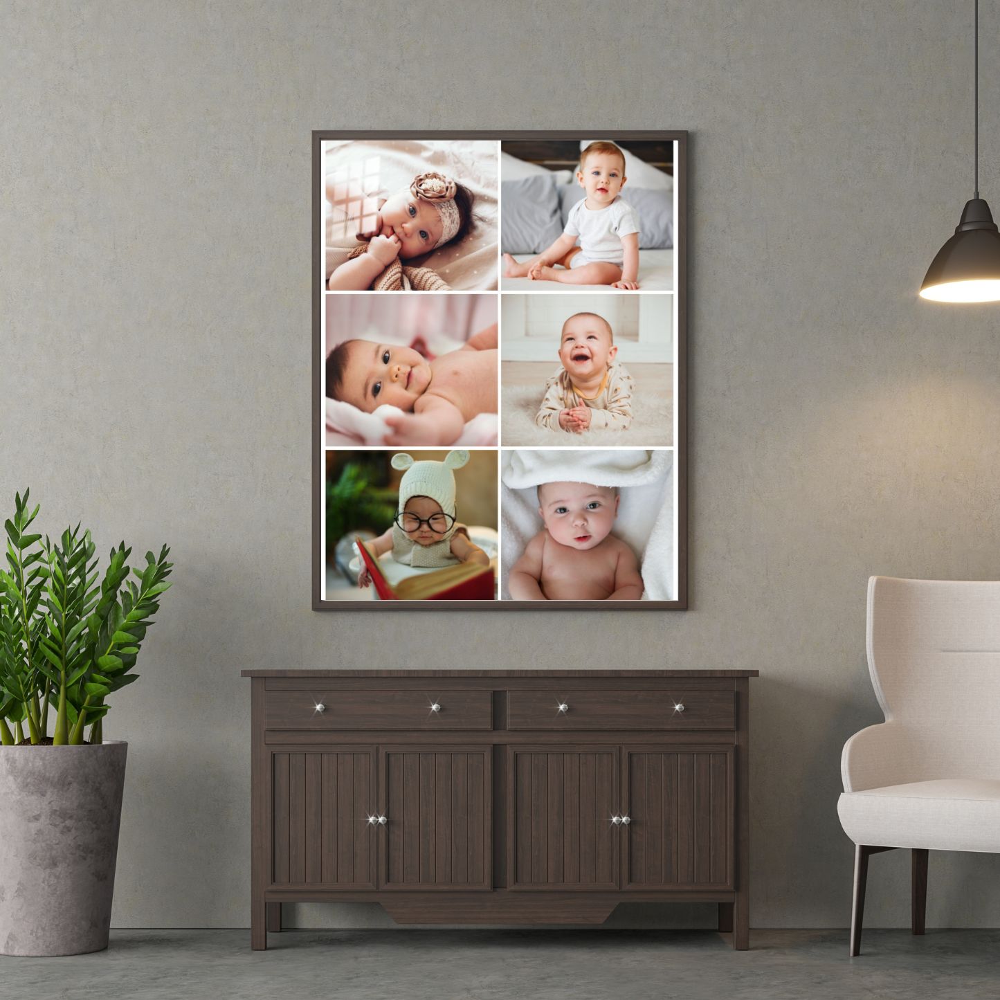Premium Personalized 6-Photo Baby Collage Frame