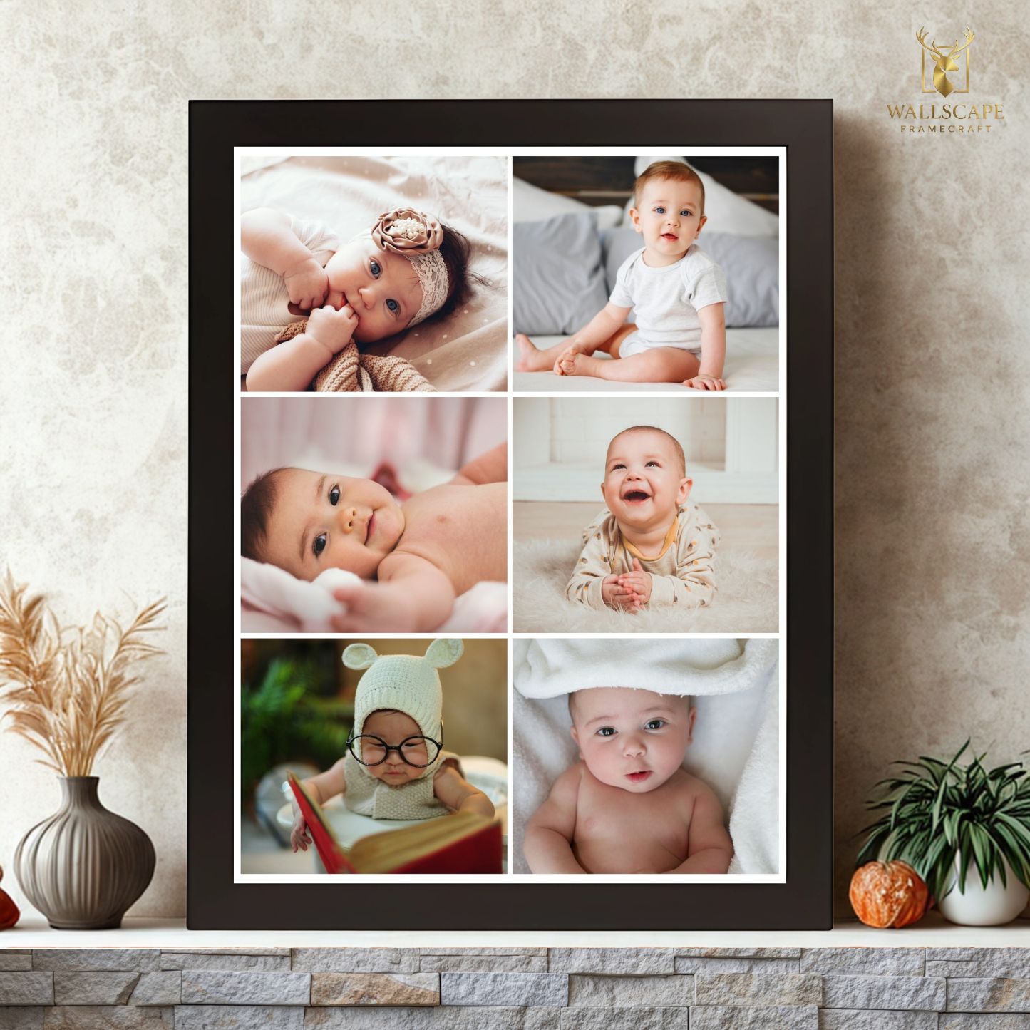 Premium Personalized 6-Photo Baby Collage Frame