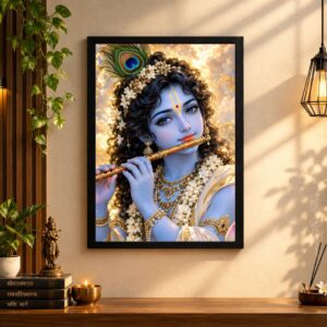 Lord Krishna Portrait Photo Frame Divine Wall Frame for Home Decor & Gifting