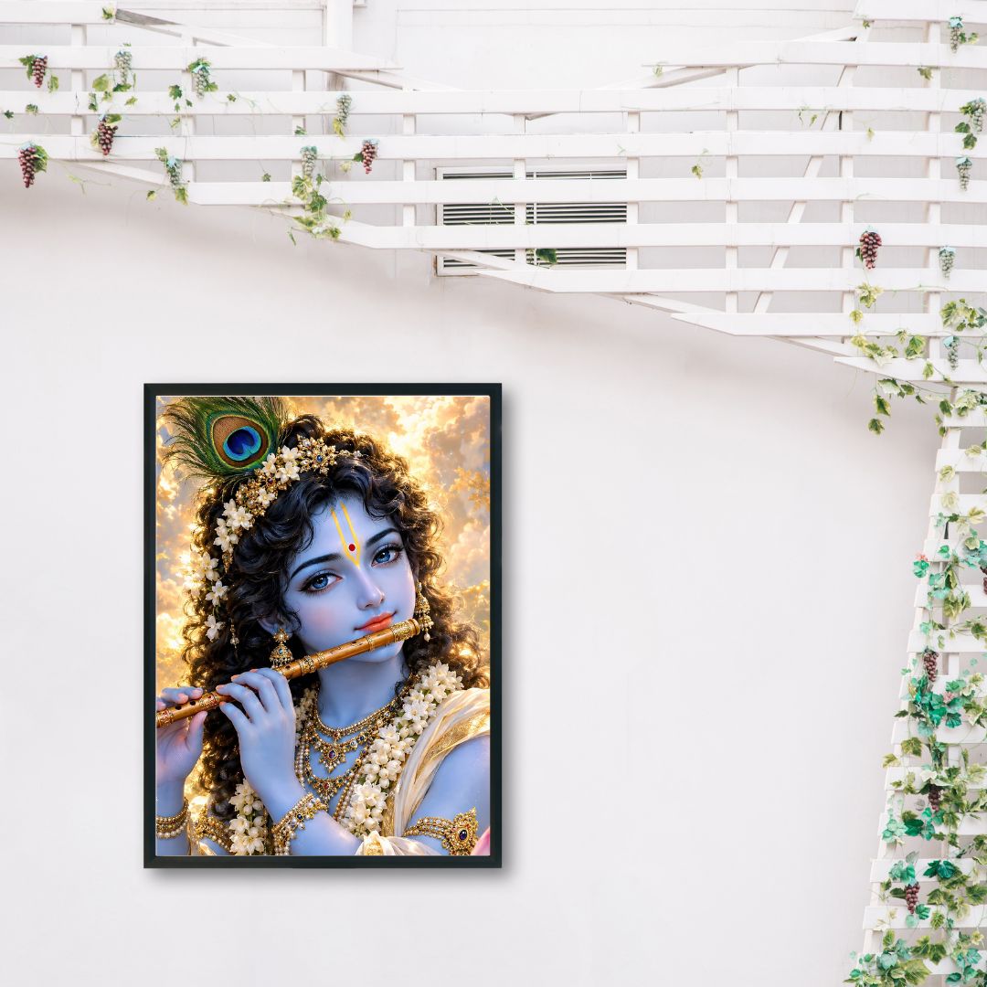 Lord Krishna Portrait Photo Frame Divine Wall Frame for Home Decor & Gifting